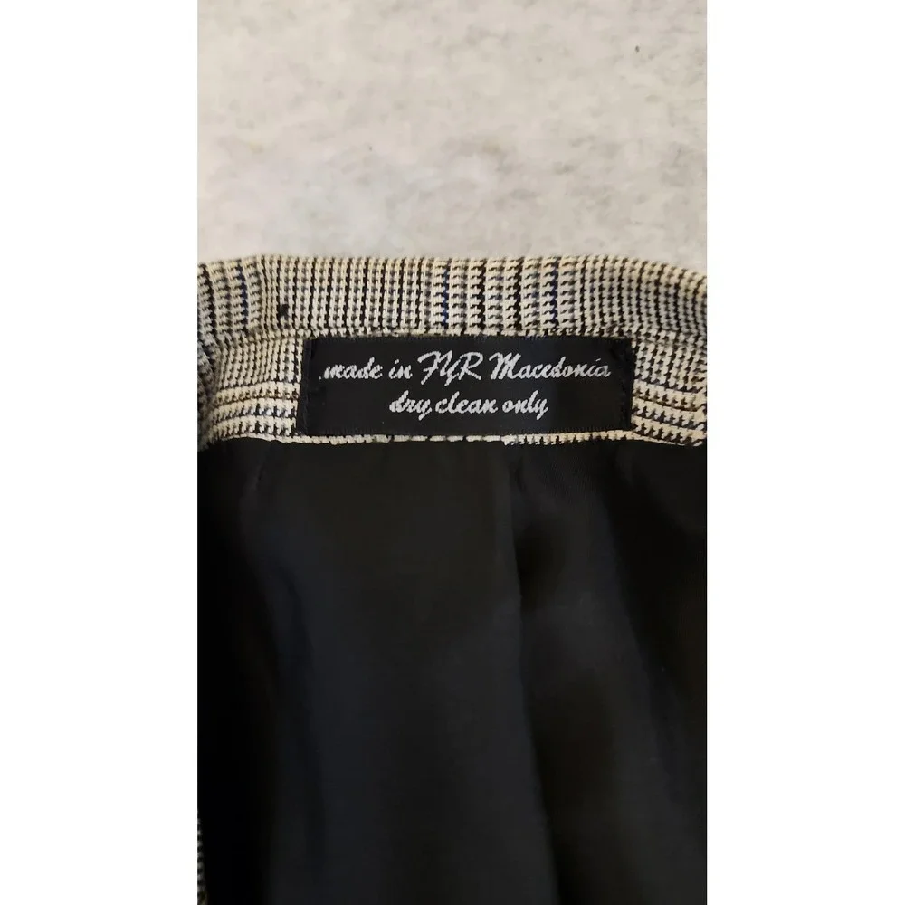 Gianfranco Ruffini Blazer Sport Coat Mens 42R Gray Glen Plaid‎ Silk Wool READ